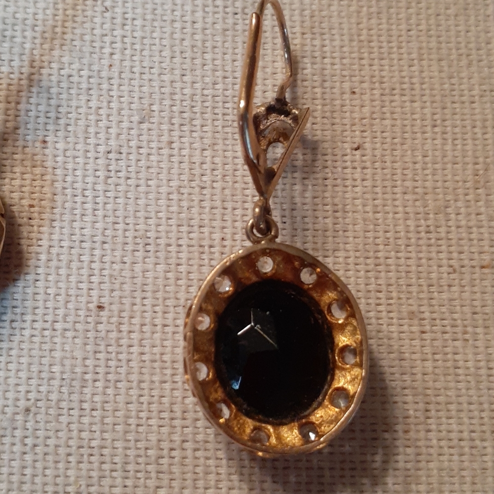 14k gold Hematite white sapphires - Picture 2 of 9